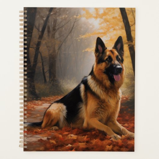 Duitse herder in herfst laat Herfst inspireren Planner (Voorkant)