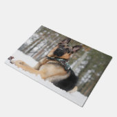 Duitse herder in sneeuw deurmat (Schuin)