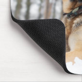 Duitse herder in sneeuw muismat (Hoek)