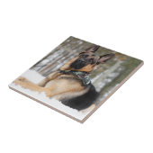 Duitse herder in sneeuw tegeltje (Zijkant)