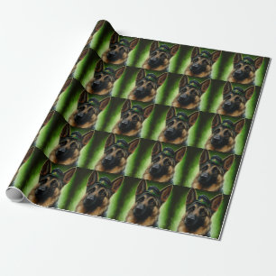 Duitse Herder in St. Patrick's Day-kostuum Cadeaupapier
