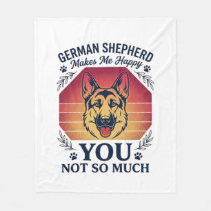 Duitse Herder Je Hond Retro Zonsondergang Poot_1 Fleece Deken