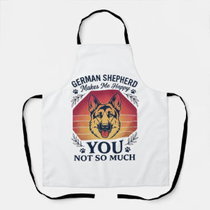 Duitse Herder Je Hond Retro Zonsondergang Poot_1 Schort
