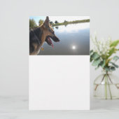 Duitse herder/joeit met het Uitzicht Briefpapier (Staand voorkant)