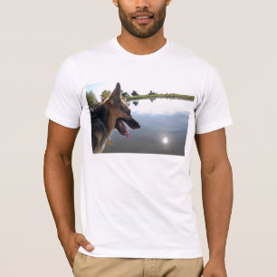 Duitse herder/joeit met het Uitzicht T-shirt