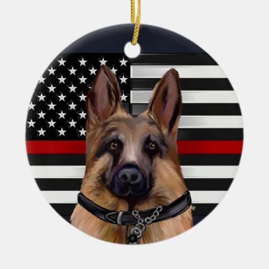 Duitse Herder Keramisch Ornament (Voorkant)