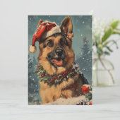 Duitse herder kerst feestdagenkaart (Staand voorkant)