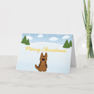 Duitse Herder Kerst Kaart -