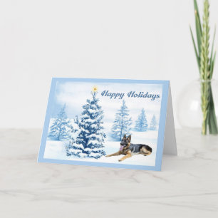 Duitse Herder Kerstboom Blauwe Kaart 2
