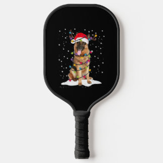 Duitse herder kerstboom licht pyjama hond pickleball paddle