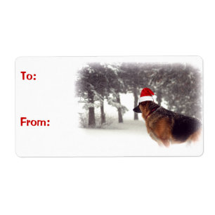 Duitse herder kerstcadeau labels