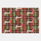 Duitse Herder Kersthond en Plaid Inpakpapier Vel (Voorkant 3)