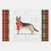 Duitse Herder Kersthond en Plaid Inpakpapier Vel (Voorkant)