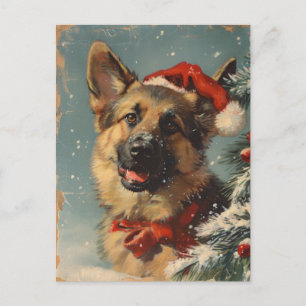 Duitse herder Kerstmis Briefkaart