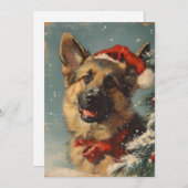 Duitse herder Kerstmis Feestdagenkaart (Voorkant / Achterkant)