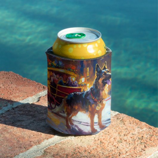 Duitse herder Kerstmis Feestelijk Seizoen Blikjeskoeler (Insitu Zwembad)