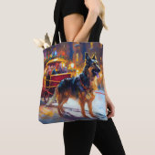 Duitse herder Kerstmis Feestelijk Seizoen Draagtas (Dichtbij)