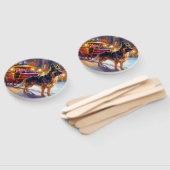 Duitse herder Kerstmis Feestelijk Seizoen Handwaaier (Niet-gemonteerd)