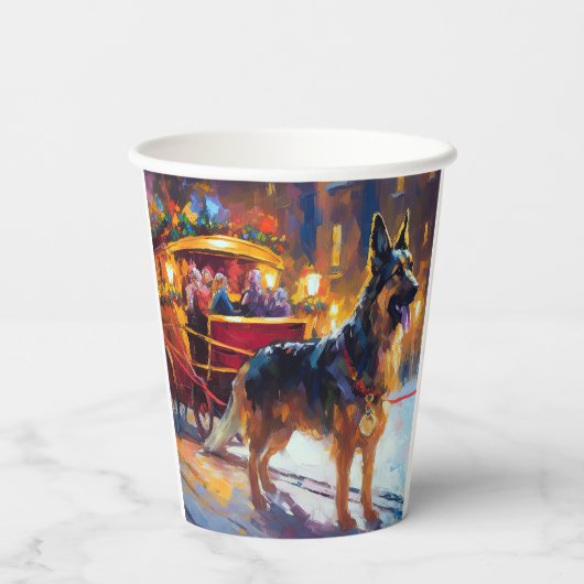 Duitse herder Kerstmis Feestelijk Seizoen Papieren Bekers (Achterkant)