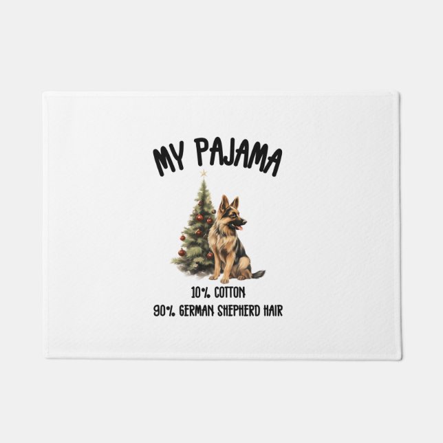 Duitse Herder & Kerstmis, Grappig Hondenontwerp vo Deurmat (Voorkant)