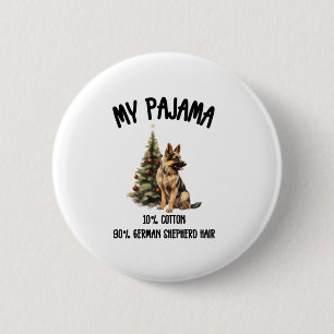 Duitse Herder & Kerstmis, Grappig Hondenontwerp vo Ronde Button 5,7 Cm