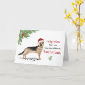 Duitse Herder Kerstmis Van Hond In Grappige Kerstm Kaart (Gele Bloem)