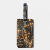 Duitse herder kerstvakantie reis bagagelabel (Achterkant verticaal)