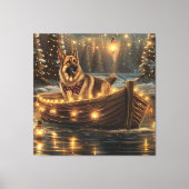 Duitse herder kerstvakantie reis canvas afdruk (Voorkant)