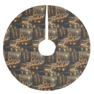 Duitse herder kerstvakantie reis kerstboom rok