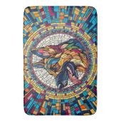 Duitse herder - kleurrijke mozaïek kunst badmat (Voorkant Verticaal)