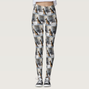 duitse herder laat het sneeuwen kerst leggings