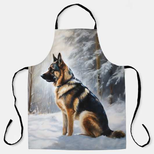 duitse herder laat het sneeuwen kerst schort (Voorkant)