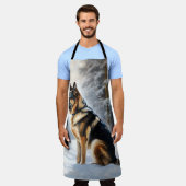 duitse herder laat het sneeuwen kerst schort (Gedragen)