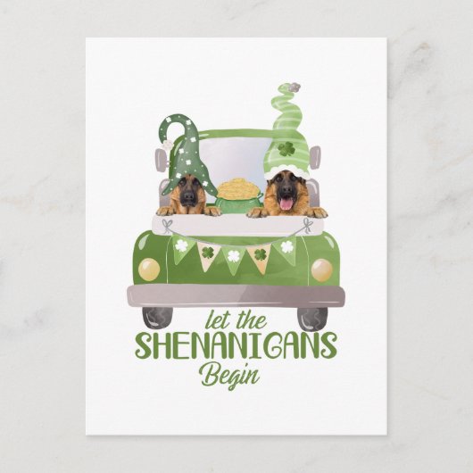 Duitse herder laat shenanigans beginnen briefkaart (Voorkant)