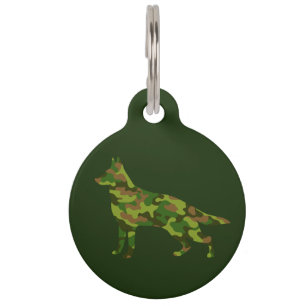 Duitse herder legergroene camouflage huisdierpenning