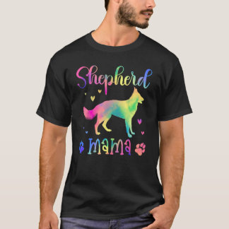 Duitse Herder Mama Kleurrijke Herder Voor Mam T-shirt