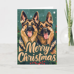 Duitse herder Merry Christmas gepersonaliseerd Feestdagen Kaart