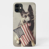 Duitse herder met Amerikaanse vlag Case-Mate iPhone Case (Achterkant)