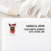 Duitse herder met Kerstmis met kerstmis Etiket (Insitu)