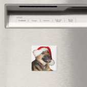 Duitse herder met Pet voor de kerstman Magneet (Insitu (Vaatwasser))