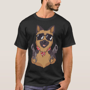 Duitse herder met Pistolen T-shirt