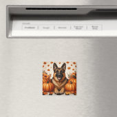 Duitse herder met pompoenen en herfstbladeren magneet (Insitu (Vaatwasser))