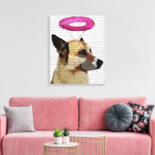 Duitse herder met roze halo canvas afdruk (Insitu (Woonkamer))