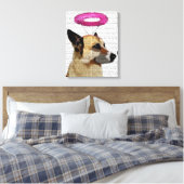 Duitse herder met roze halo canvas afdruk (Insitu (Slaapkamer))