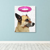 Duitse herder met roze halo canvas afdruk (Insitu (Houten vloer))