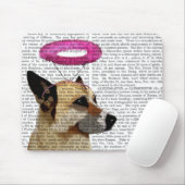 Duitse herder met roze halo muismat (Met muis)