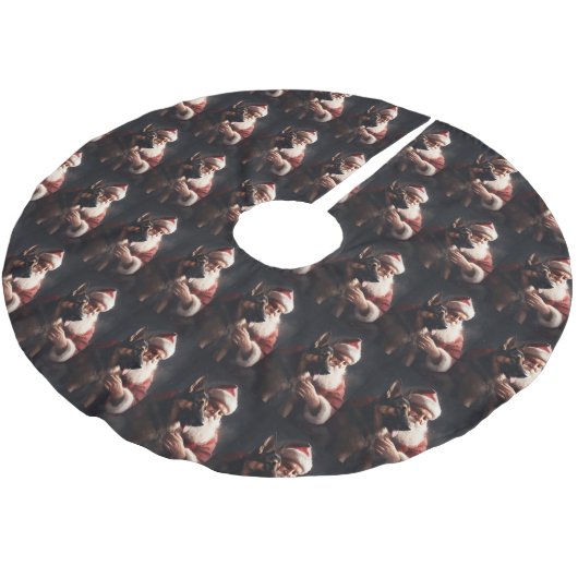 Duitse herder met sinterklaas feestelijke kerst kerstboom rok (Gekanteld)