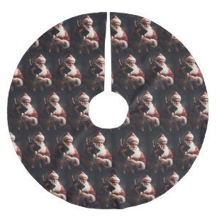 Duitse herder met sinterklaas feestelijke kerst kerstboom rok