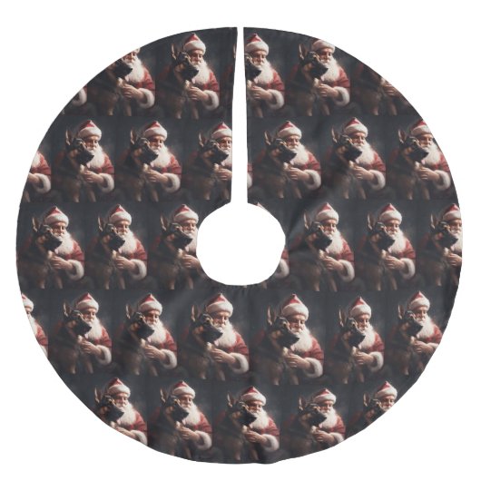 Duitse herder met sinterklaas feestelijke kerst kerstboom rok (Voorkant)