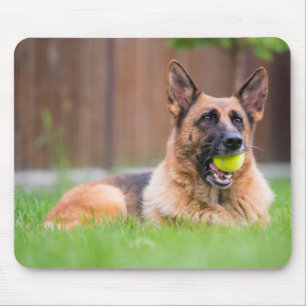 Duitse herder met Tennis Ball Muismat